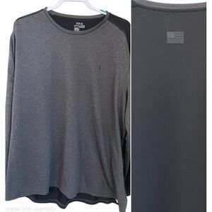 Polo Ralph Lauren Performance Long Sleeve Activewear Shirt Gray Mens XXL Gym